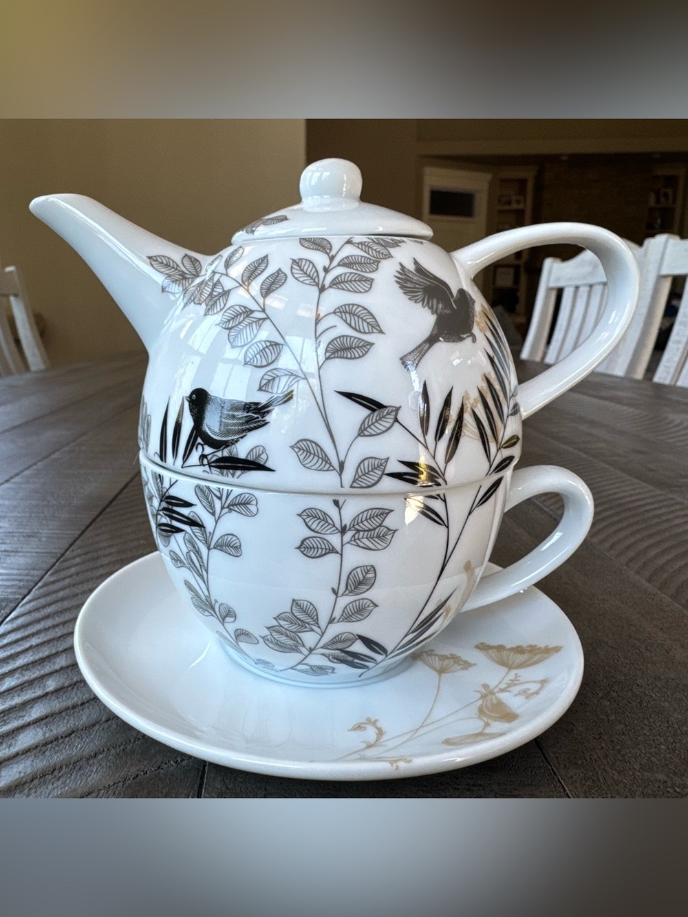 Ideal Home Range Tea for One Set - Bird Series Teapot, Teacup and Saucer Set